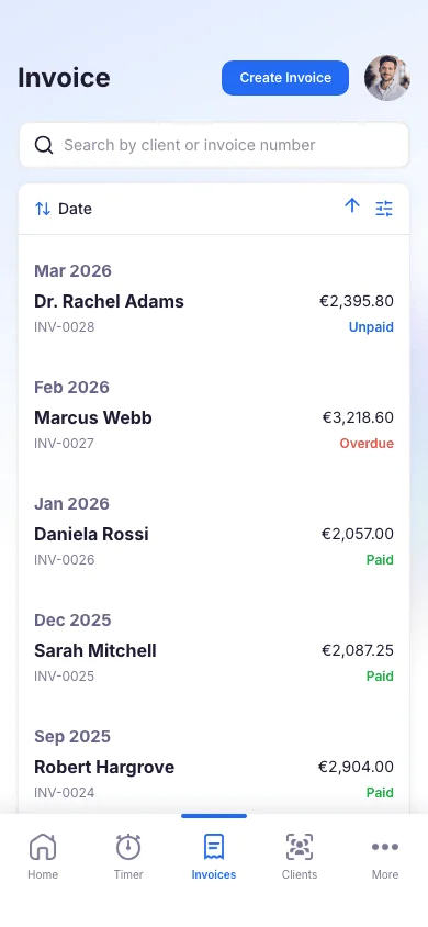 Create and send an invoice in under a minute