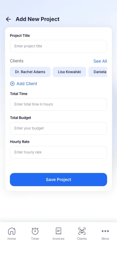 Set budgets, deadlines, and hourly rates