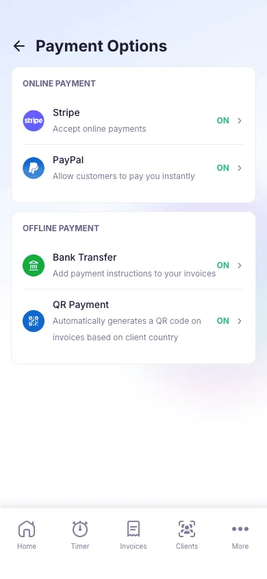 Clients pay from their phone. You get paid faster.