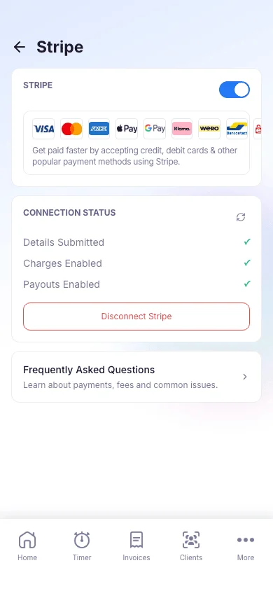 Accept cards with one-click payments