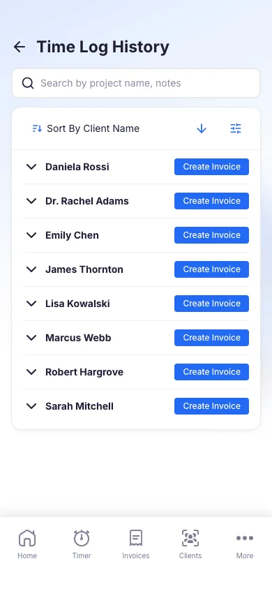 From tracked hours to invoice in one tap